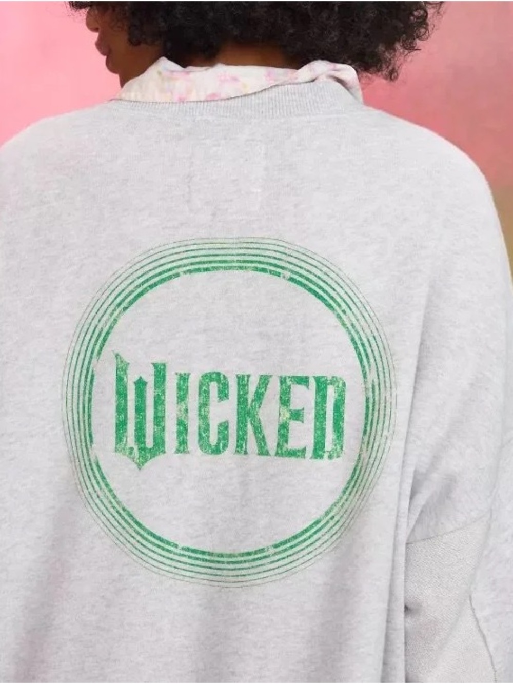 Gray Sweatshirt with Green "WICKED" - Picture 4 of 4